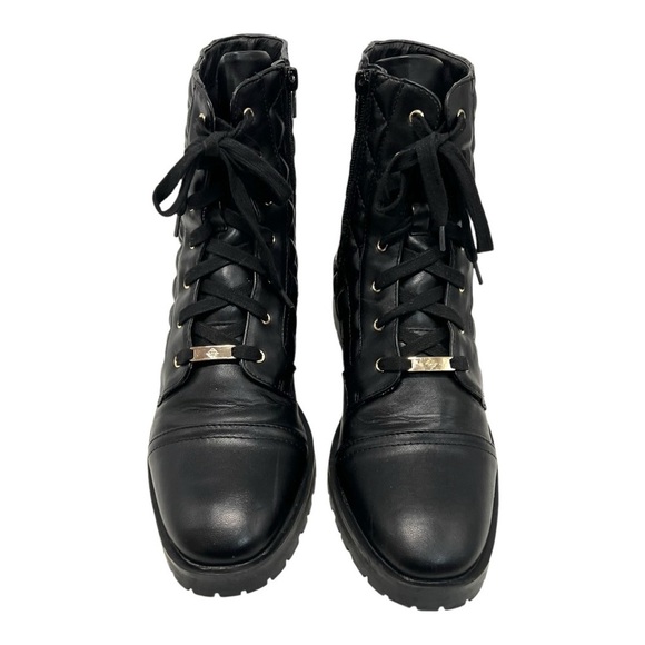 Nanette Lepore Idalia Black Quilted Combat Boots Lugg Sole Women’s 10 - Picture 4 of 14